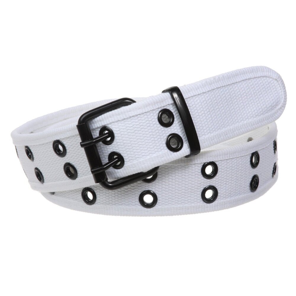 1262 Double Hole Grommets Canvas Web Belt, White | 3xl (43"~45" - Picture 1 of 2